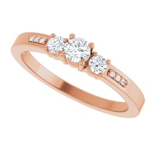 18K Rose Gold 3.4 mm Round Ring Mounting – image 8