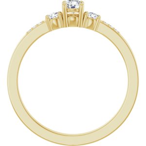 10K Yellow Gold 3.4 mm Round Ring Mounting – image 3