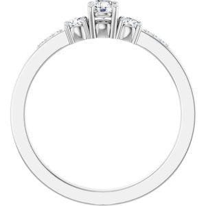 10K White Gold 3.4 mm Round Ring Mounting – image 3
