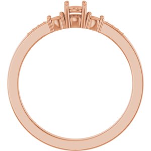 14K Rose Gold 3.4 mm Round Ring Mounting – image 4
