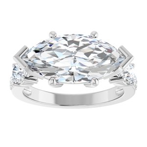 Platinum 16x8 mm Marquise Ring Mounting – image 5