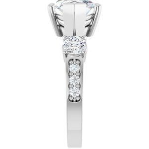 10K White Gold 16x8 mm Marquise Ring Mounting – image 7