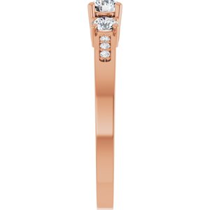 14K Rose Gold 3.8 mm Round Ring Mounting – image 7