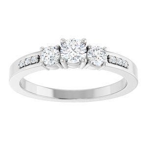 14K X1 White Gold 3.8 mm Round Ring Mounting – image 5