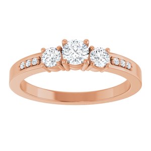 10K Rose Gold 3.8 mm Round Ring Mounting – image 5
