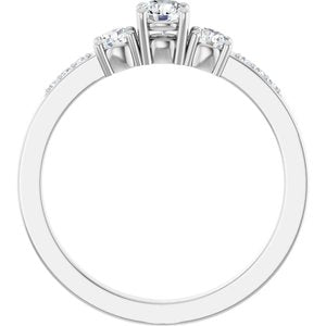 10K White Gold 3.8 mm Round Ring Mounting – image 3