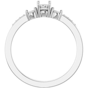 14K X1 White Gold 3.8 mm Round Ring Mounting – image 4