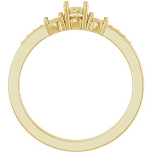 10K Yellow Gold 3.8 mm Round Ring Mounting – image 4