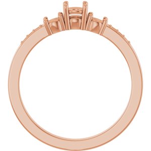 14K Rose Gold 3.8 mm Round Ring Mounting – image 4