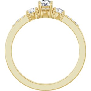 18K Yellow Gold 3.8 mm Round Ring Mounting – image 3