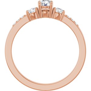 10K Rose Gold 3.8 mm Round Ring Mounting – image 3