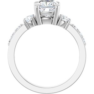 10K White Gold 6.5x6.5 mm Cushion Ring Mounting – image 3