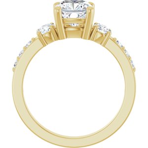 10K Yellow Gold 6.5x6.5 mm Cushion Ring Mounting – image 3