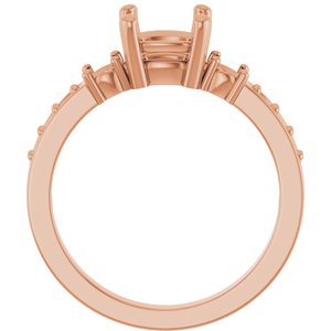14K Rose Gold 6.5x6.5 mm Cushion Ring Mounting – image 4