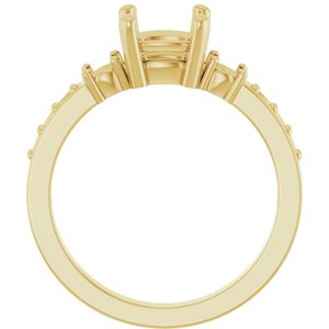 10K Yellow Gold 6.5x6.5 mm Cushion Ring Mounting – image 4