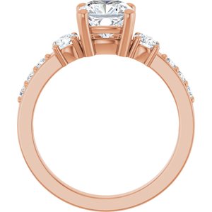 18K Rose Gold 6.5x6.5 mm Cushion Ring Mounting – image 3