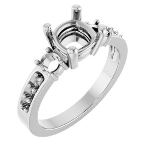 18K White Gold 6.5x6.5 mm Cushion Ring Mounting – image 2