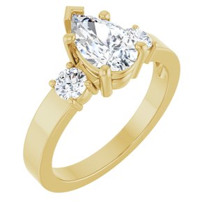 14K Yellow Gold 9x5.5 mm Pear Ring Mounting