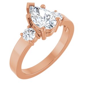 14K Rose Gold 9x5.5 mm Pear Ring Mounting