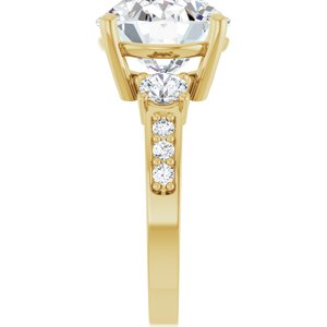 14K Yellow Gold 13x11 mm Oval Ring Mounting – image 7