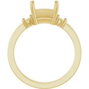10K Yellow Gold 6.5x6.5 mm Square Ring Mounting – image 4