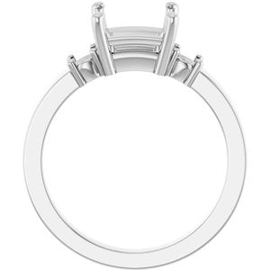 14K X1 White Gold 6.5x6.5 mm Square Ring Mounting – image 4