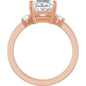 10K Rose Gold 6.5x6.5 mm Square Ring Mounting – image 3