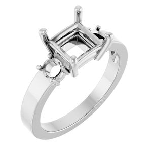 Sterling Silver 6.5x6.5 mm Square Ring Mounting – image 2