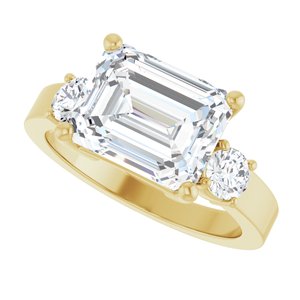 18K Yellow Gold 10x8 mm Emerald Ring Mounting – image 8