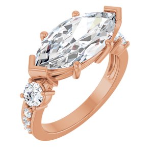 14K Rose Gold 16x8 mm Marquise Ring Mounting