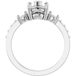 10K White Gold 10x7 mm Pear Ring Mounting – image 4