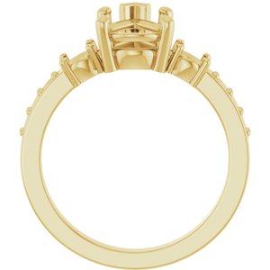 14K Yellow Gold 10x7 mm Pear Ring Mounting – image 4