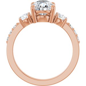 14K Rose Gold 10x7 mm Pear Ring Mounting – image 3
