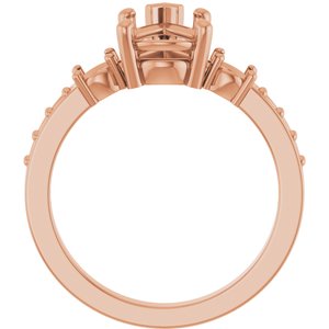 18K Rose Gold 10x7 mm Pear Ring Mounting – image 4