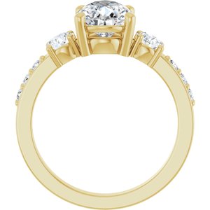 14K Yellow Gold 10x7 mm Pear Ring Mounting – image 3