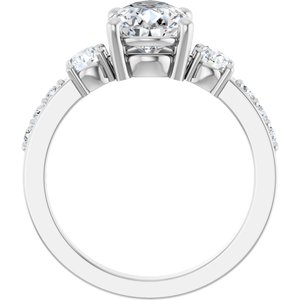 10K White Gold 10x7 mm Pear Ring Mounting – image 3