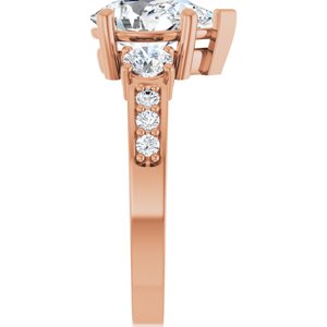 18K Rose Gold 10x7 mm Pear Ring Mounting – image 7