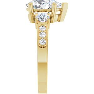 18K Yellow Gold 10x7 mm Pear Ring Mounting – image 7