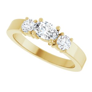 14K Yellow Gold 6x4 mm Oval Ring Mounting – image 8