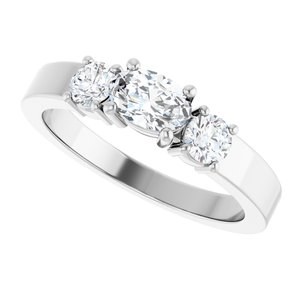 18K White Gold 6x4 mm Oval Ring Mounting – image 8