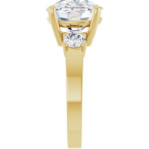 10K Yellow Gold 14x10 mm Elongated Cushion Ring Mounting – image 7