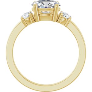 14K Yellow Gold 8x6 mm Oval Ring Mounting – image 3