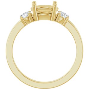 14K Yellow Gold 8x6 mm Oval Ring Mounting – image 4
