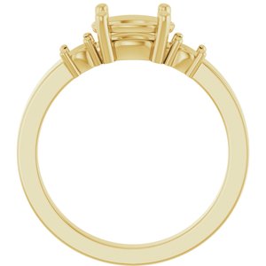 18K Yellow Gold 8x6 mm Oval Ring Mounting – image 4