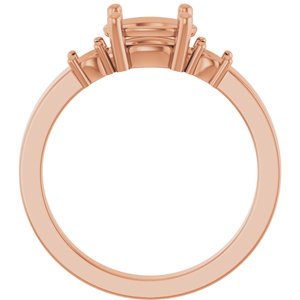 14K Rose Gold 8x6 mm Oval Ring Mounting – image 4