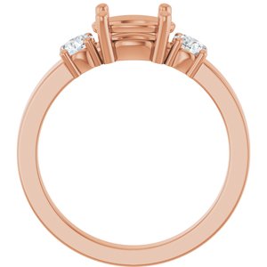 14K Rose Gold 8x6 mm Oval Ring Mounting – image 4