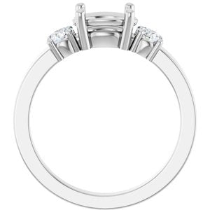 14K White Gold 8x6 mm Oval Ring Mounting – image 4