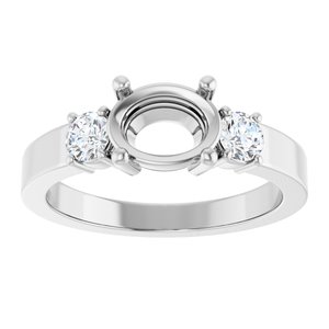 Sterling Silver 8x6 mm Oval Ring Mounting – image 6