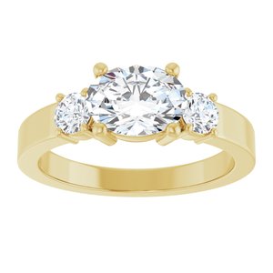 14K Yellow Gold 8x6 mm Oval Ring Mounting – image 5
