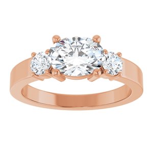 14K Rose Gold 8x6 mm Oval Ring Mounting – image 5